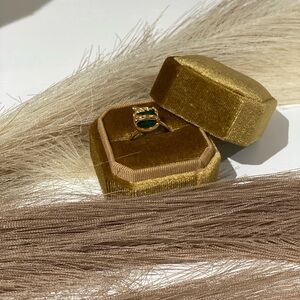 Elegant Gold Ring with Green Stone